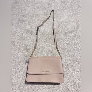 Michael Kors Pink Blush Leather Crossbody with Gold Chain
